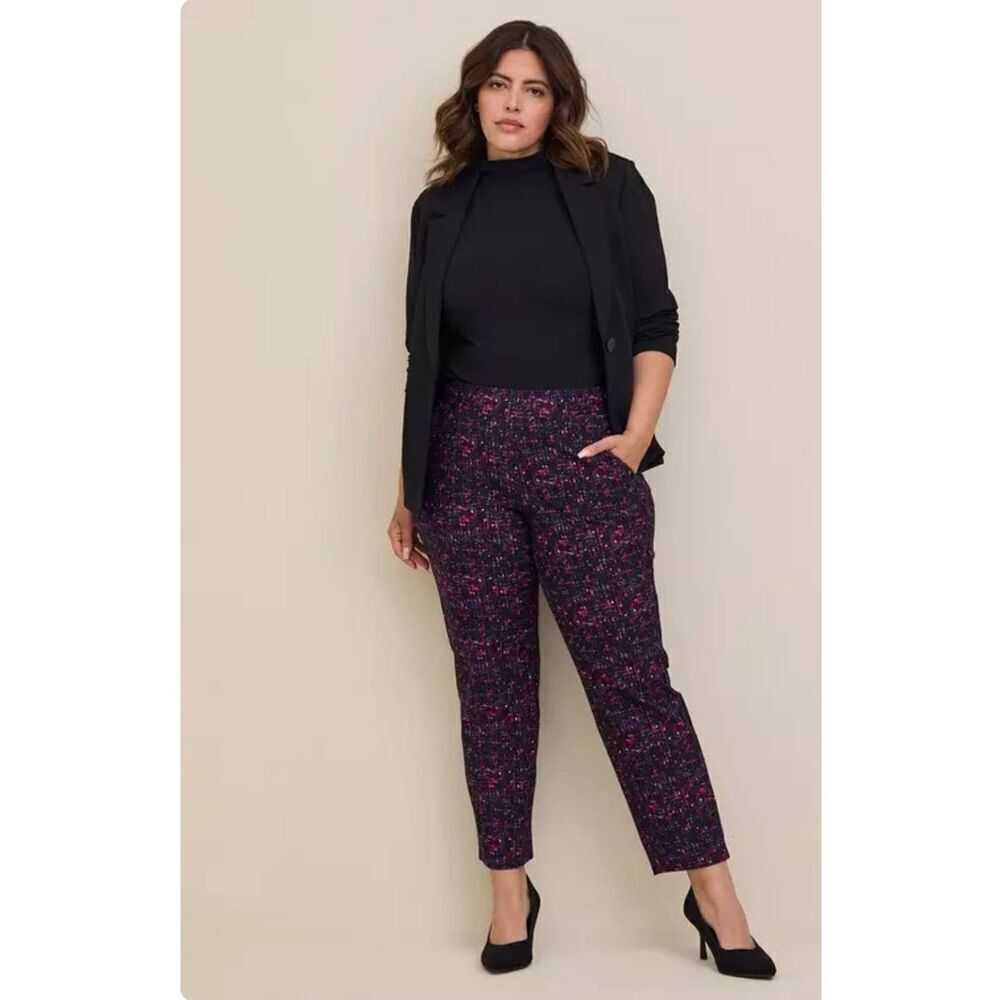 Torrid Pull On Pants Womens 4XL Plus‎ Relaxed High Rise Careerwear Stretchy